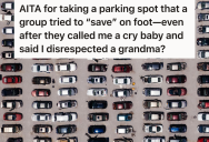 Driver Was Turning Into A Parking Spot When Some Pedestrians Tried To Steal The Spot From Him, But He Was Not About To Drive Away