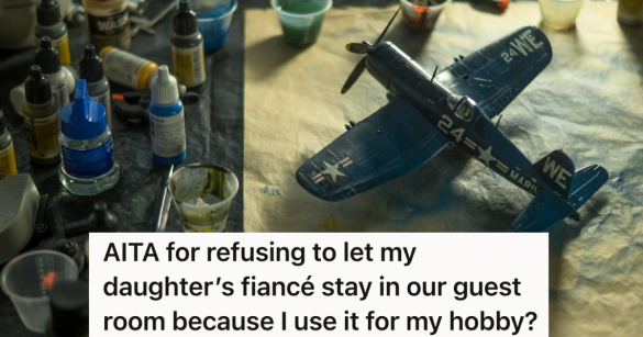 model airplane and paint supplies