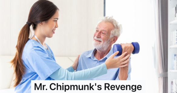 female physical therapist working with an older man