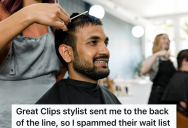 Customer Joined The Online Waitlist At His Local Hair Salon, But When He Arrived The Stylist Put Him At The Bottom Of The List