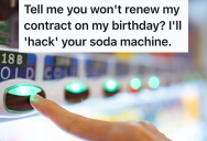 Teen Girl Is Fired From Her First Job On Her 18th Birthday, So She Messes With The Vending Machine In The Break Room For Revenge