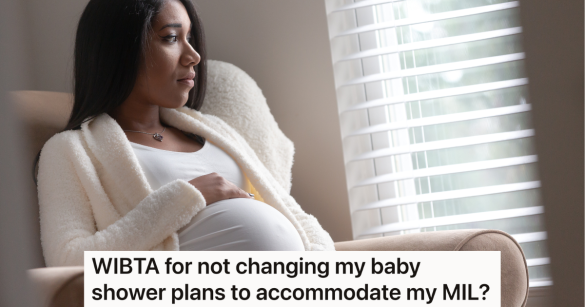 pregnant woman looking out the window