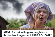 Woman Gets A Great Deal On A Rocking Chair At An Estate Sale, But When Her Neighbor Sees It She Tries To Buy It From Her