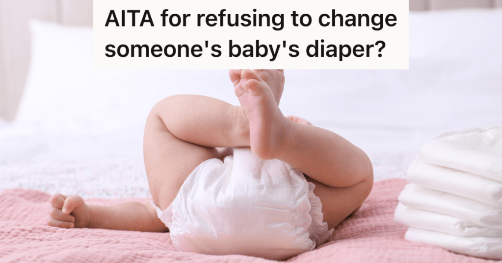 baby in a diaper next to a stack of diapers