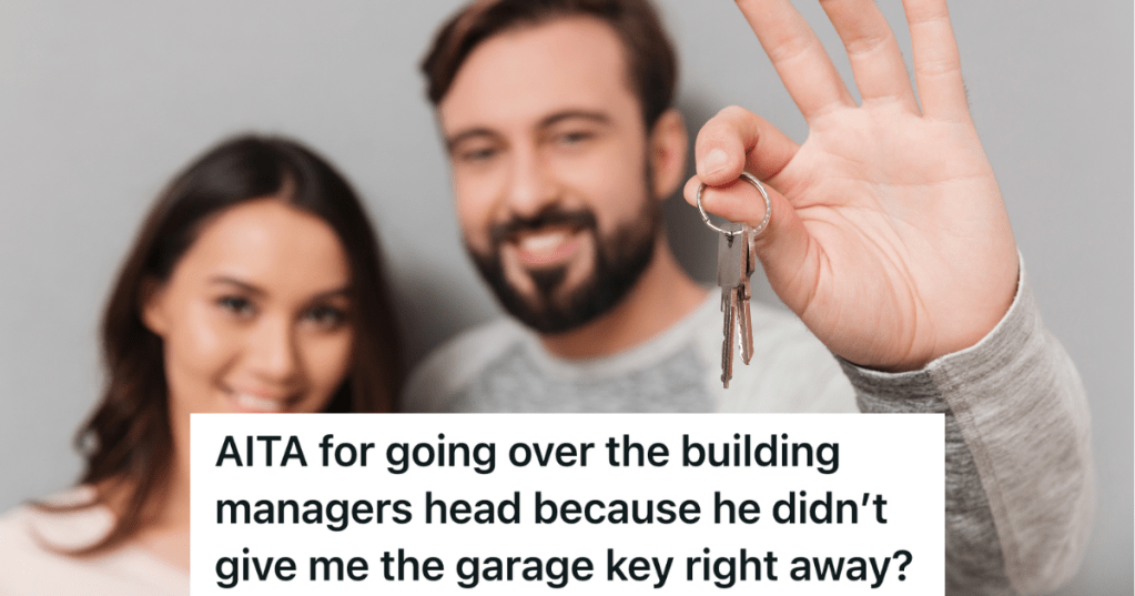 blurred out couple with the man holding a keyring with two keys on it