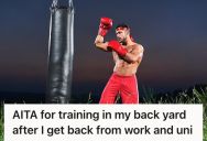 Homeowner Was Doing Some Kickboxing Sessions In His Backyard, But A Rude Neighbor Started Yelling At Him