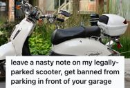 Scooter Owner Received A Rude Note Despite Parking His Vehicle In A Proper Spot, So He Made Sure The Real Offenders Were Punished