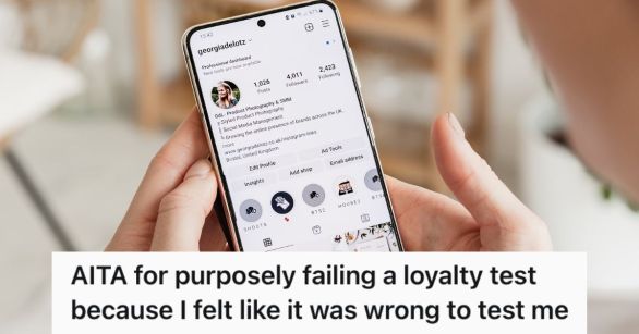 Person looking at an Instragram profile on their mobile phone