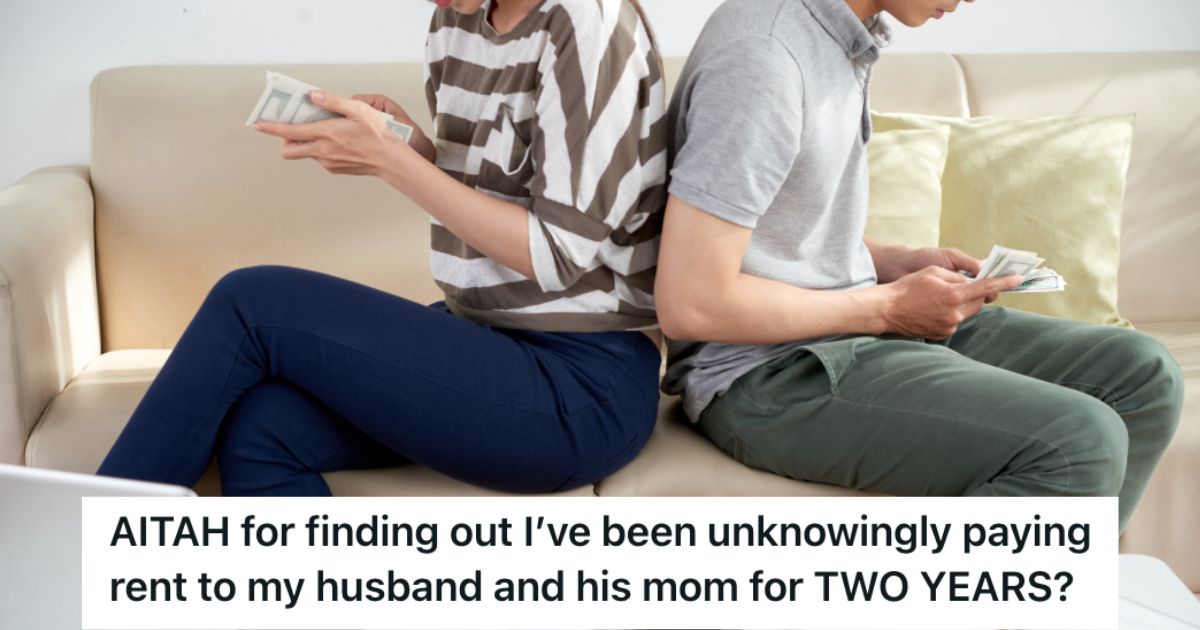 Man and woman counting cash while back to back