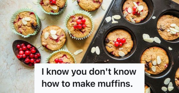 A tray of muffins with cherries, almond slices, and other toppings
