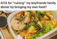 Girlfriend Couldn’t Eat Any Of The Food Made By Her Boyfriend’s Mom Due To Allergies, So She Pulled Out Her Own Food And Started Eating It