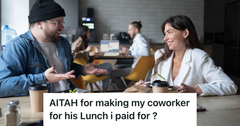 Employees in the office eating lunch together