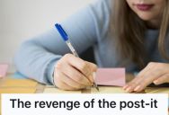 Employee Got Tired Of Her Coworker’s Mess, So She Turned His Papers Into A Funny And Colorful Reminder To Organize His Things