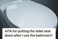Man Always Puts The Toilet Seat Lid Down Before Flushing, But His Mom And Stepfather Think It’s Unnecessary