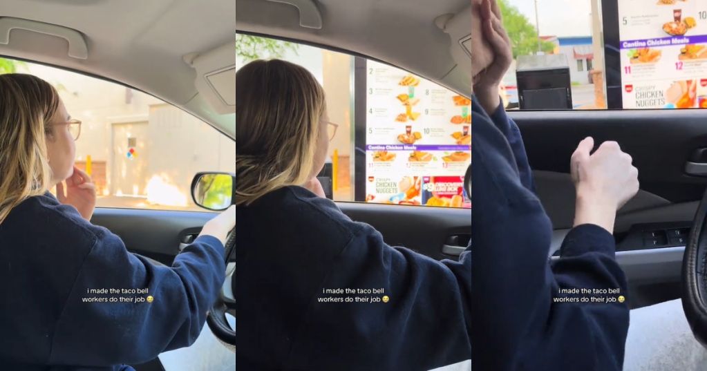 Megan Boeger at a Taco Bell drive thru