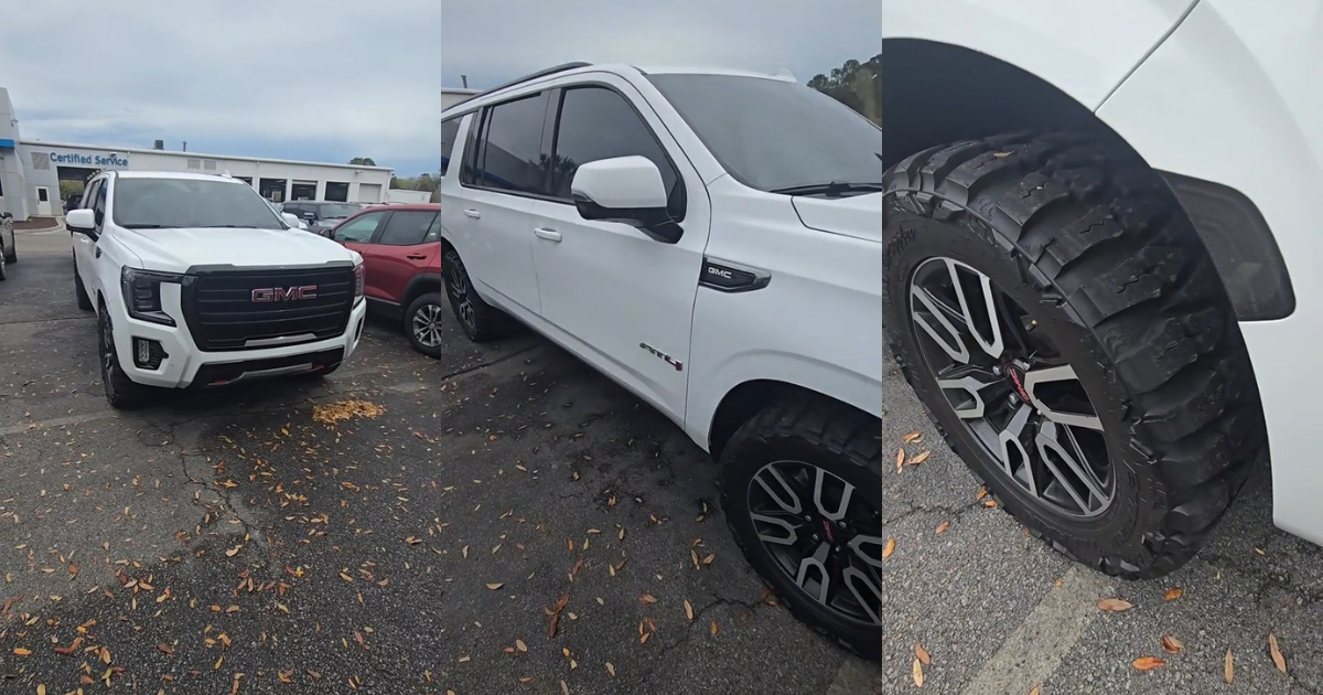 A GMC Yukon with off-road tires