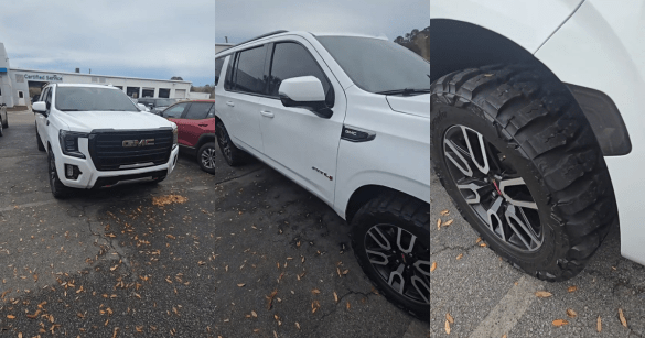 A GMC Yukon with off-road tires