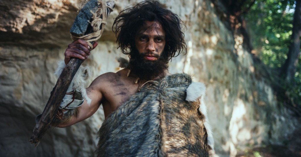 Dirty and hairy caveman