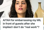 Her Mother-In-Law Made Snide Remarks About Her Career, So She Responded Confidently That Changed The Tone Of The Evening