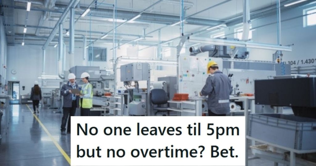 Clean factory with workers