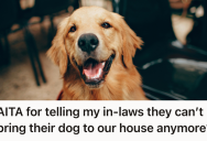 Her In-Laws Let Their Dog Do Whatever He Wanted, So She Finally Asked Them To Leave The Dog At Home When Visiting