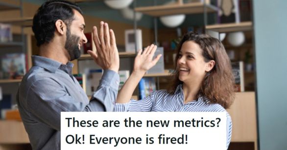 Manager high-fiving employee