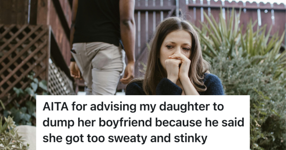 man and woman breaking up woman crying