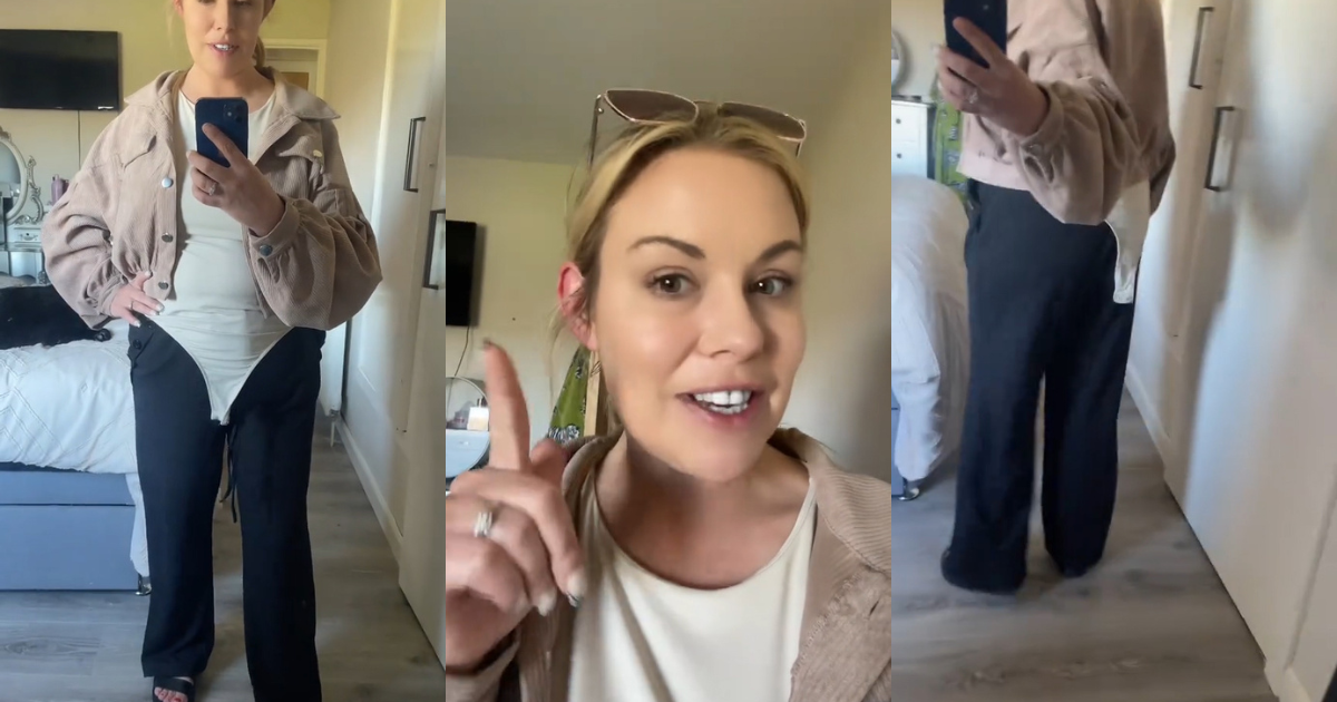 @glowup_mum showing off her outfit