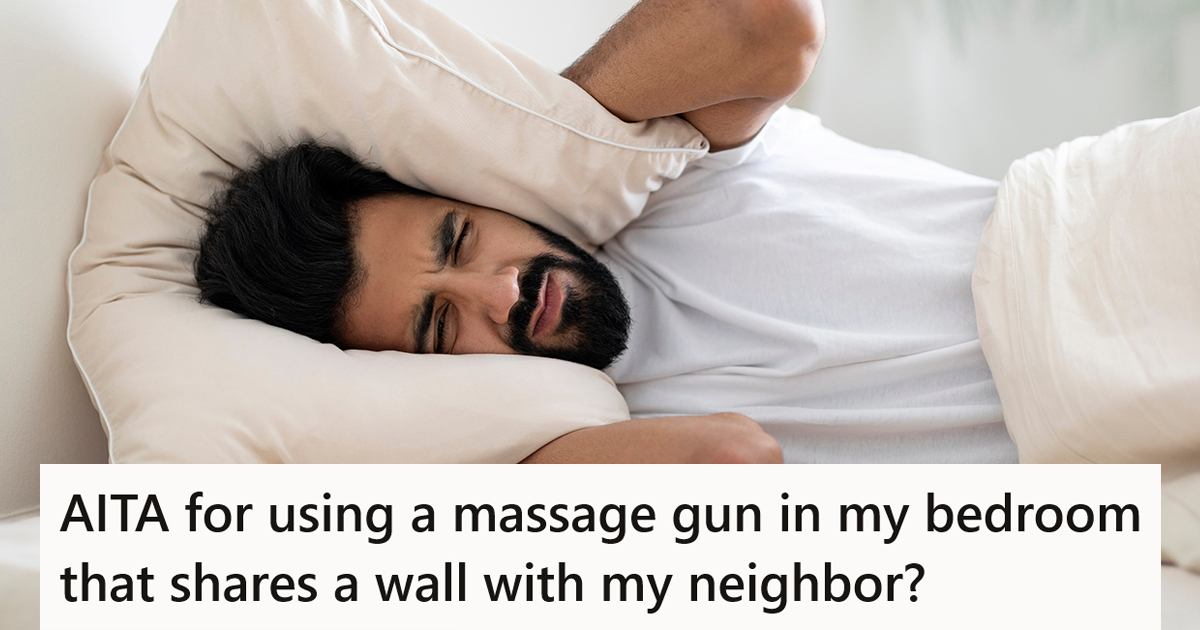 They Really Need To Use A Massage Device, But The Noise Is Bugging The Heck Out Of The Neighbors man trying to sleep holding pillow over ears