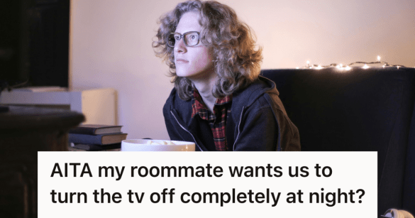 person watching tv at night