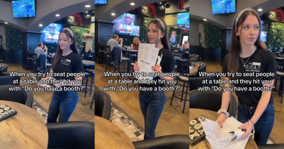 A server at The Jersey Goat restaurant