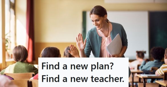 Happy teacher teaching kids