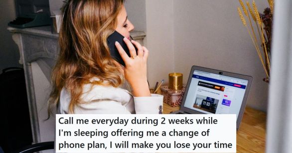 Telemarketer on the phone