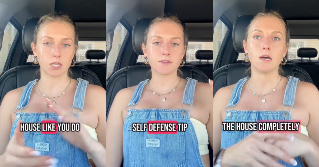 woman talking about self-defense