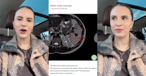 woman talking about a health scare