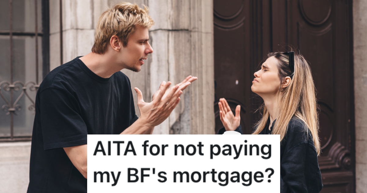 couple arguing in front of a building