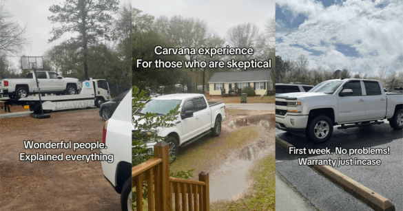 car being delivered by carvana