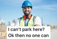 Parking Enforcement Worker Gave A Construction Worker A Hard Time, So He Made Sure There Was No Parking On Either Side Of The Street The Next Day