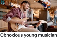 A Horrible Guitarist Wouldn’t Stop Playing, So A Music Store Employee Decided To Cut Him Off