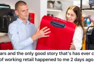 Customer Overheard Another Customer Say He Couldn’t Afford A Suitcase, So He Generously Bought One For Him