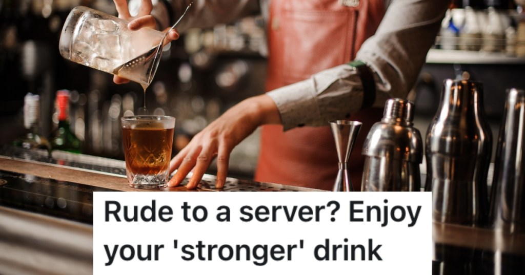 a bartender making a drink