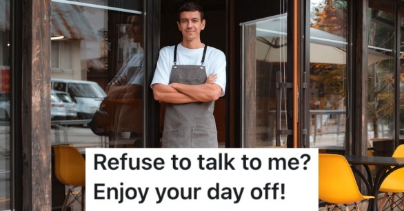 man standing outside a coffee shop