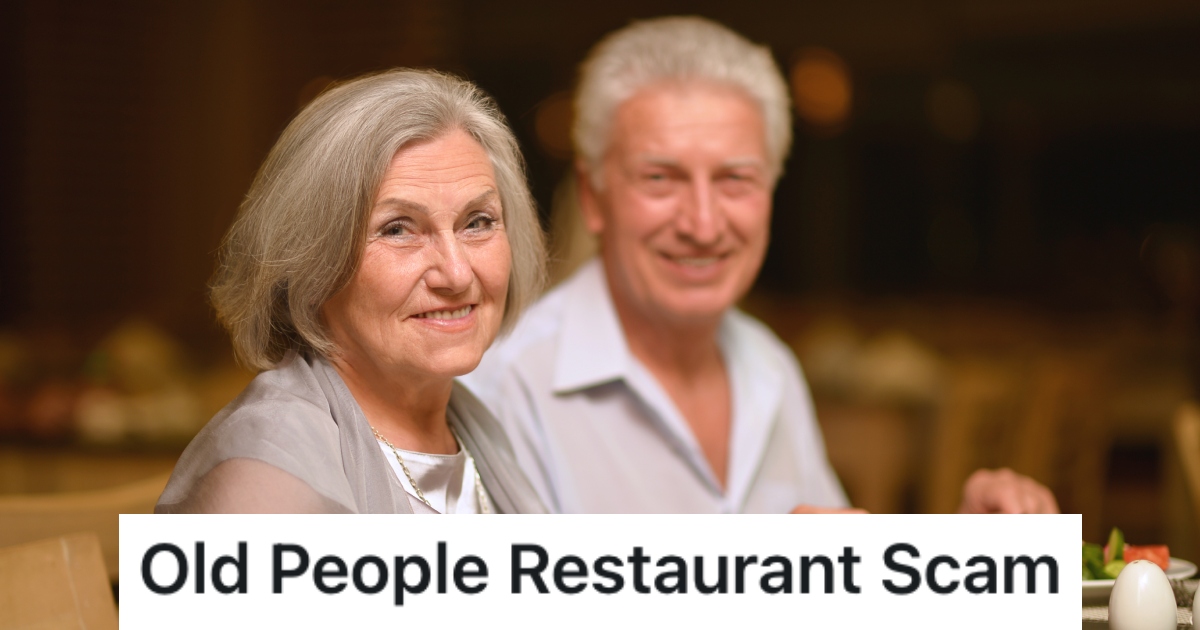 an older couple at a restaurant