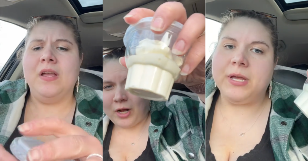 woman holding ice cream