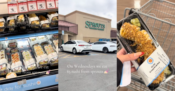 sushi at a sprouts grocery store