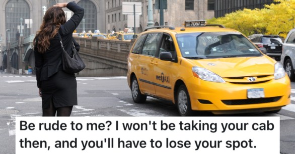 woman waiting for a taxi