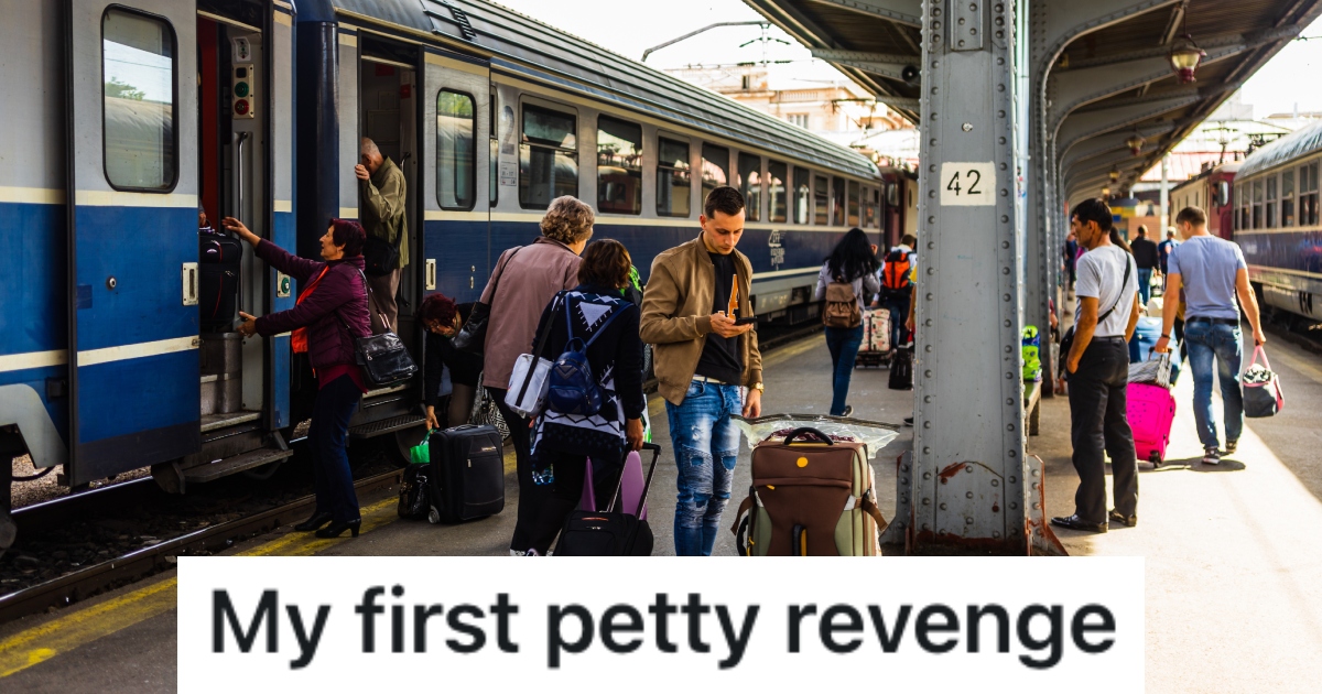 people at a train station