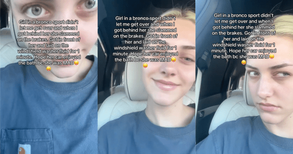 woman sitting in her car