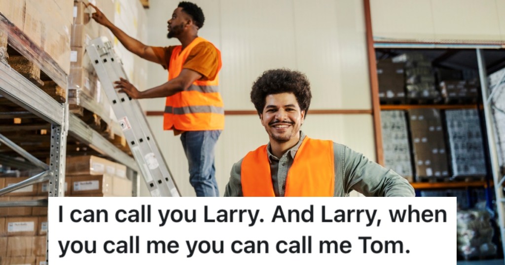 two men in a warehouse