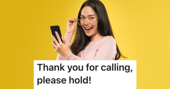 woman holding her phone